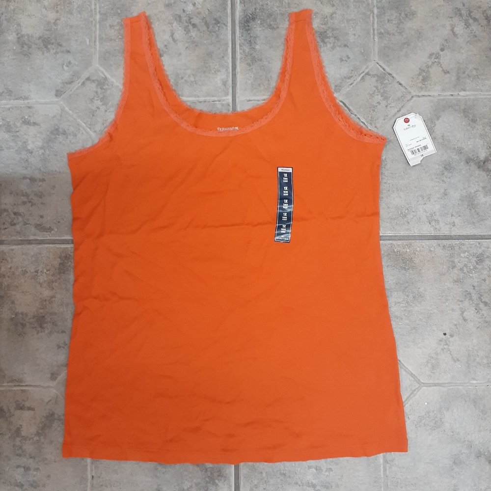 *ST JOHN'S BAY Tank Scoop Orange Size 1XL